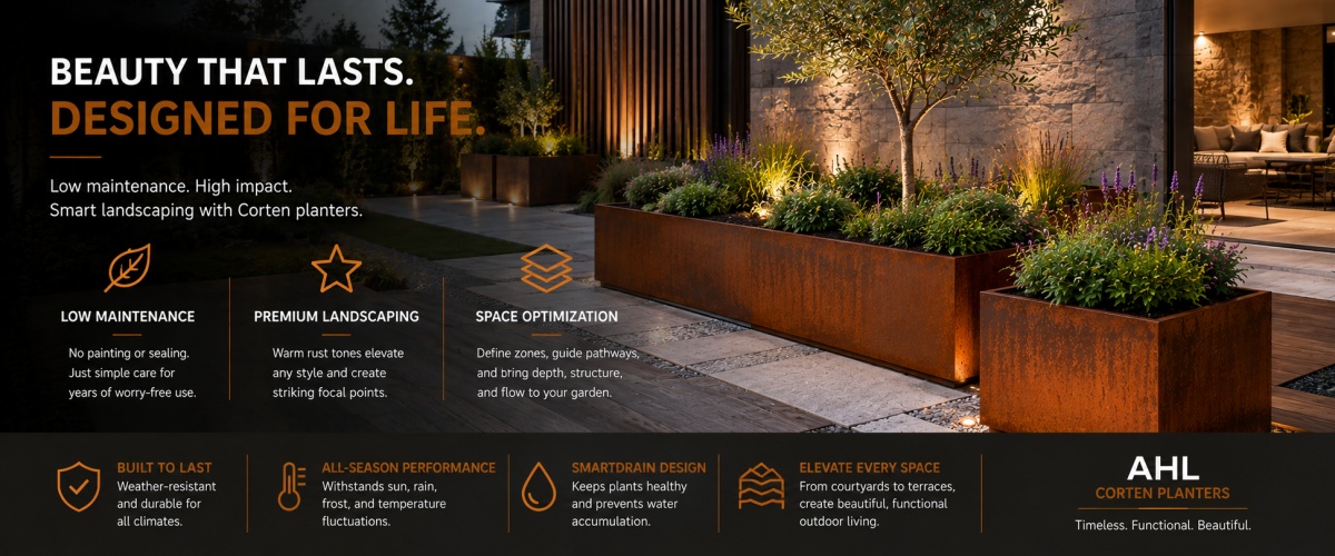 Weathered steel planters wholesale Price